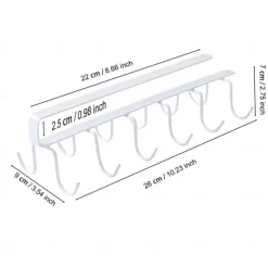 2pcs No-Drill Household Kitchen Cup Racks: Cabinet Hanging Shelves, Suspended Cup Holder Hooks for Organizing and Storing Cups