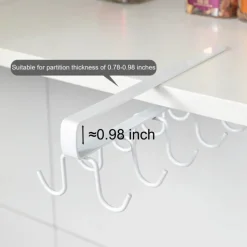 2pcs No-Drill Household Kitchen Cup Racks: Cabinet Hanging Shelves, Suspended Cup Holder Hooks for Organizing and Storing Cups