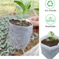 100pcs Nursery Growing Bags, Non-Woven Fabric Seedlings Grow Bag For High Seedling Survival Rate, Plant Bags For Planting, Garden Seed Starters Pouch