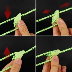 10pcs Outdoor Luminous Rope Buckle Fluorescent Tent Triangle Buckle
