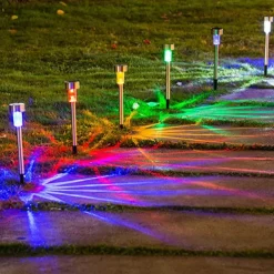 12pcs Outdoor Pathway Lights Solar Garden Light Waterproof LED Solar Lawn Light Garden Deck Walkway Solar Landscape Decoration Night Light