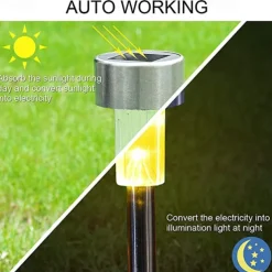 12pcs Outdoor Pathway Lights Solar Garden Light Waterproof LED Solar Lawn Light Garden Deck Walkway Solar Landscape Decoration Night Light