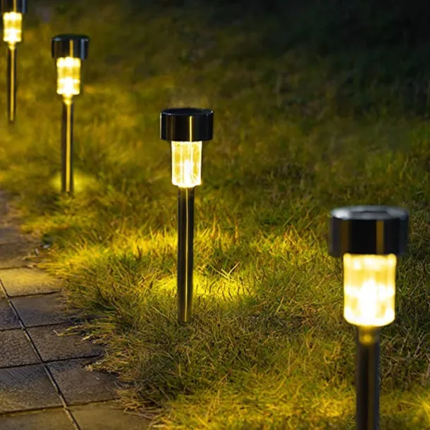 12pcs Outdoor Pathway Lights Solar Garden Light Waterproof LED Solar Lawn Light Garden Deck Walkway Solar Landscape Decoration Night Light