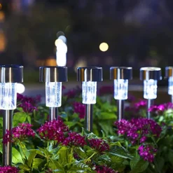 12pcs Outdoor Pathway Lights Solar Garden Light Waterproof LED Solar Lawn Light Garden Deck Walkway Solar Landscape Decoration Night Light