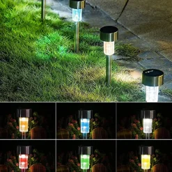 12pcs Outdoor Pathway Lights Solar Garden Light Waterproof LED Solar Lawn Light Garden Deck Walkway Solar Landscape Decoration Night Light