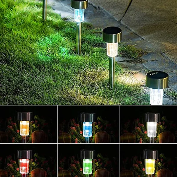12pcs Outdoor Pathway Lights Solar Garden Light Waterproof LED Solar Lawn Light Garden Deck Walkway Solar Landscape Decoration Night Light