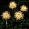 2pcs Outdoor Solar Dandelion Shaped Lawn Light IP65 Waterproof Garden Lamp for Christmas Patio Wedding Party Holiday Yard Trail Decoration Lingting