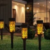 2pcs Outdoor Solar Landerscape Lighting Pathway Light Flame Shaped Lawn Light Outdoor Garden Lights for Patio Villa Park Lawn Walkway Waterproof Lighting Atmosphere Landscape Decor Light