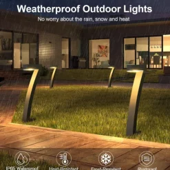 2pcs Outdoor Solar Landerscape Lighting Pathway Light Flame Shaped Lawn Light Outdoor Garden Lights for Patio Villa Park Lawn Walkway Waterproof Lighting Atmosphere Landscape Decor Light