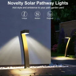 2pcs Outdoor Solar Landerscape Lighting Pathway Light Flame Shaped Lawn Light Outdoor Garden Lights for Patio Villa Park Lawn Walkway Waterproof Lighting Atmosphere Landscape Decor Light