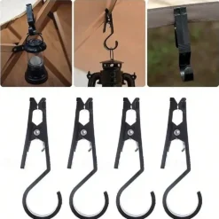 5pcs Outdoor Tent Clips, Portable Multi-Function Crocodile Hooks, Anti-Slip Sky Curtain Clips for Tent Awnings Hanging Accessories
