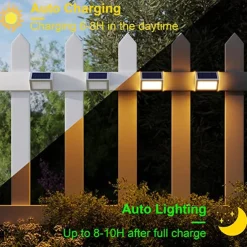 6/12pcs Outdoor Wall Lights Solar Step Fence Lights Stair Waterproof Garden Patio Outdoor Wall Lights Solar Waterproof Lighting Decoration Lamp