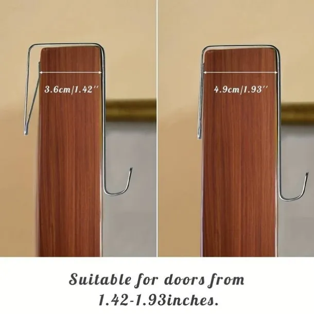 8pcs Over The Door Hooks Heavy Duty Stainless Steel Hanger Organizer For Living Room Bathroom Bedroom Kitchen Hanging Clothes Towels Hats Coats Bags