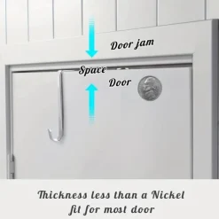 8pcs Over The Door Hooks Heavy Duty Stainless Steel Hanger Organizer For Living Room Bathroom Bedroom Kitchen Hanging Clothes Towels Hats Coats Bags