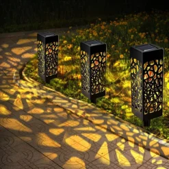 6pcs Pathway Light Outdoor Solar Lawn Path Lights IP65 Waterproof Garden Lamp For Patio Pathway Landscape Yard Decoration Lighting 6X