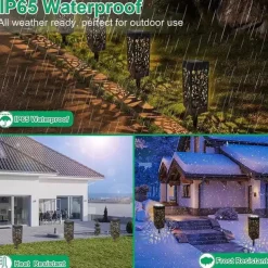 6pcs Pathway Light Outdoor Solar Lawn Path Lights IP65 Waterproof Garden Lamp For Patio Pathway Landscape Yard Decoration Lighting 6X