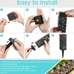 6pcs Pathway Light Outdoor Solar Lawn Path Lights IP65 Waterproof Garden Lamp For Patio Pathway Landscape Yard Decoration Lighting 6X