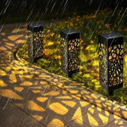 6pcs Pathway Light Outdoor Solar Lawn Path Lights IP65 Waterproof Garden Lamp For Patio Pathway Landscape Yard Decoration Lighting 6X