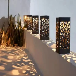 6pcs Pathway Light Outdoor Solar Lawn Path Lights IP65 Waterproof Garden Lamp For Patio Pathway Landscape Yard Decoration Lighting 6X