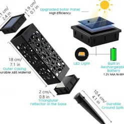 6pcs Pathway Light Outdoor Solar Lawn Path Lights IP65 Waterproof Garden Lamp For Patio Pathway Landscape Yard Decoration Lighting 6X