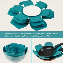 12Pcs Placemat Pot Pan Protector Separator Mat Table Premium Divider Pad Heat Insulation Pan Pads Protect Cookware Protector Tool