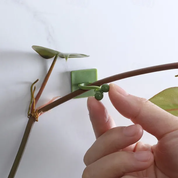 20pcs Plant Climbing Wall Fixture Clips, Vine Fixer Invisible Self-Adhesive Hook Plant Vine Traction Wall Vines Fixture Wall Sticky Hook Vines Fixing Clip Vines Holder