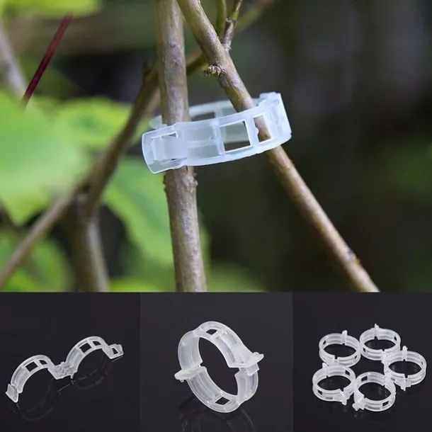 50pcs Plant Vines Fixed Clip Tied Buckle Lashing Hook Agricultural Greenhouse Vegetable Gadget Garden Plastic Planter Trelli
