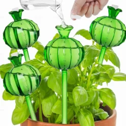 2pcs Plant Watering Globes Hand-Blown Plant Watering Devices, Self Watering Globes Watering Globes for Indoor Plants Cactus Plant Watering Bulbs