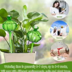 2pcs Plant Watering Globes Hand-Blown Plant Watering Devices, Self Watering Globes Watering Globes for Indoor Plants Cactus Plant Watering Bulbs