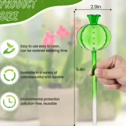 2pcs Plant Watering Globes Hand-Blown Plant Watering Devices, Self Watering Globes Watering Globes for Indoor Plants Cactus Plant Watering Bulbs