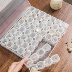 1PCS Portable Transparent Jewelry Box Earrings Necklace Earring Plate Color Storage Box Small And Exquisite Earrings Anti Oxidation Box