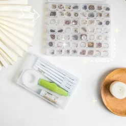 1PCS Portable Transparent Jewelry Box Earrings Necklace Earring Plate Color Storage Box Small And Exquisite Earrings Anti Oxidation Box