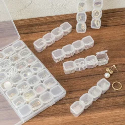 1PCS Portable Transparent Jewelry Box Earrings Necklace Earring Plate Color Storage Box Small And Exquisite Earrings Anti Oxidation Box