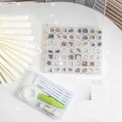 1PCS Portable Transparent Jewelry Box Earrings Necklace Earring Plate Color Storage Box Small And Exquisite Earrings Anti Oxidation Box