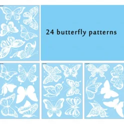 24pcs prevent birds from hitting windows sticker doors and windows pasted with large electrostatic butterflies