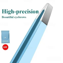 4pcs Professional Precision Slant And Pointed Tip Tweezers Set Eyebrow Plucker Tools For Ingrown Hair, Hair Removal Tweezers With Leather