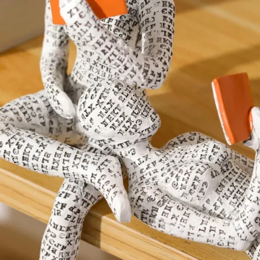 2pcs Pulp Woman Reading Bookshelf Decor,Reading Woman Figurine,Resin Statue Thinker Style,Abstract Sculptures Figurines for Home Decor Modern Office Shelf Desktop