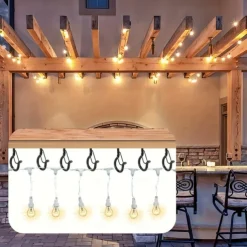 20pcs Q-Hanger Screw Hooks with Safety Buckles - Fashion Metal Outdoor Lights Hanging Kits for Christmas Fairy & String Lights - Easy Release, 2.2 Inch Length