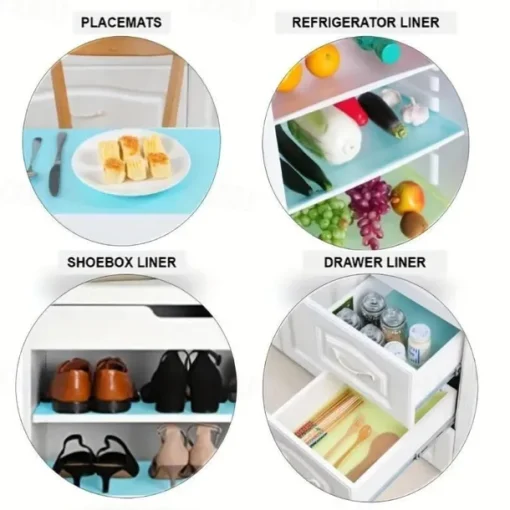 4pcs Refrigerator Liners Mats Washable, Refrigerator Mats Liner Waterproof Oilproof, Fridge Liners For Shelves, Cover Pads For Freezer Glass Shelf Cupboard Cabinet Drawer