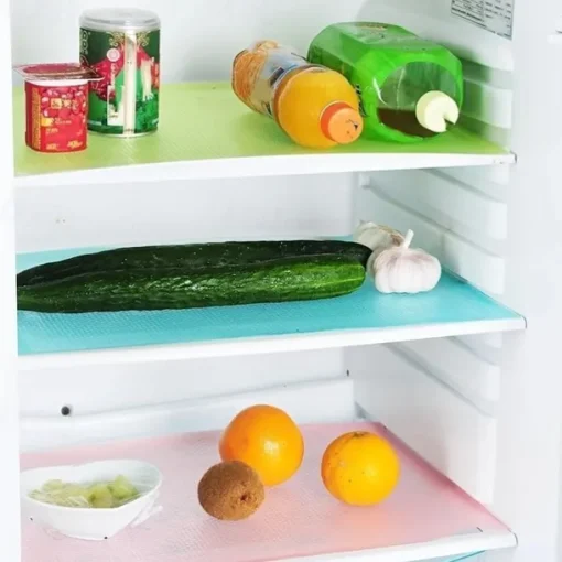 4pcs Refrigerator Liners Mats Washable, Refrigerator Mats Liner Waterproof Oilproof, Fridge Liners For Shelves, Cover Pads For Freezer Glass Shelf Cupboard Cabinet Drawer