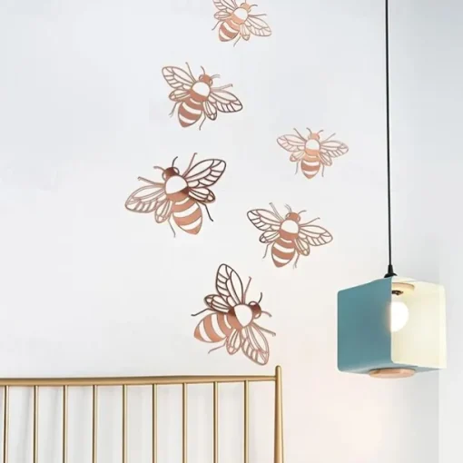 12pcs Removable Honey Bee Wall Stickers for Bedroom, Living Room, Nursery, and Playroom - DIY Decorative Decals for a Buzzing Home