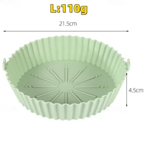 2PCS Reusable Air Fryer Silicone Pot Oven Baking Tray for Pizza Airfryer Silicone Basket Fried Chicken Grill Pan Mat for Kitchen