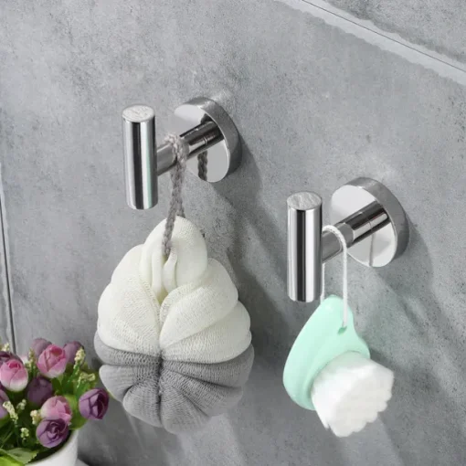 2PCS Robe Hooks Wall Mounted Clothes Hooks 304 Stainless Steel High Bearing Capacity Hooks for Bathroom/Kitchen