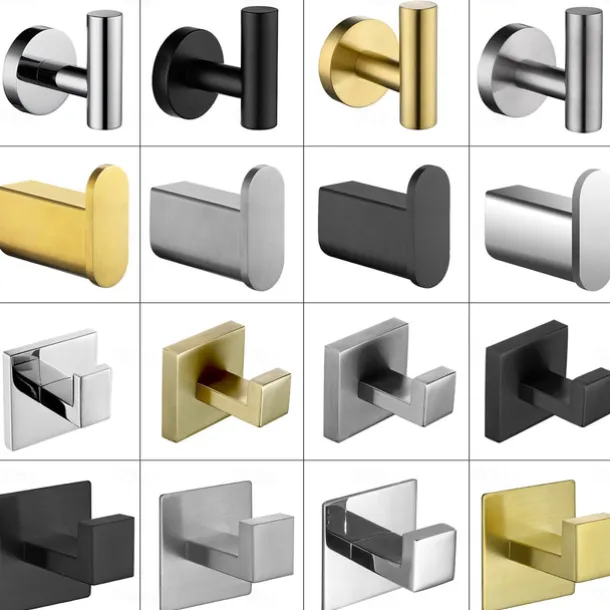 4pcs Robe Hooks Wall Mounted Clothes Hooks Bathroom Towel Hooks 304 Stainless Steel for Bathroom Kitchen