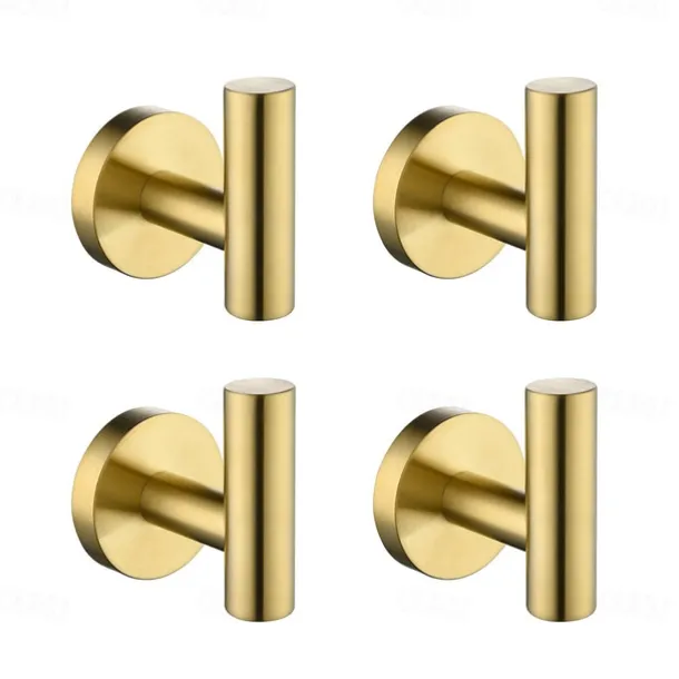 4pcs Robe Hooks Wall Mounted Clothes Hooks Bathroom Towel Hooks 304 Stainless Steel for Bathroom Kitchen