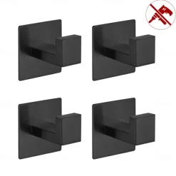 4pcs Robe Hooks Wall Mounted Clothes Hooks Bathroom Towel Hooks 304 Stainless Steel for Bathroom Kitchen