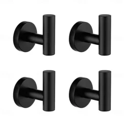 4pcs Robe Hooks Wall Mounted Clothes Hooks Bathroom Towel Hooks 304 Stainless Steel for Bathroom Kitchen