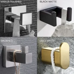 4pcs Robe Hooks Wall Mounted Clothes Hooks Bathroom Towel Hooks 304 Stainless Steel for Bathroom Kitchen