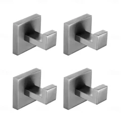 4pcs Robe Hooks Wall Mounted Clothes Hooks Bathroom Towel Hooks 304 Stainless Steel for Bathroom Kitchen
