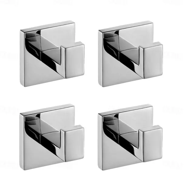 4pcs Robe Hooks Wall Mounted Clothes Hooks Bathroom Towel Hooks 304 Stainless Steel for Bathroom Kitchen